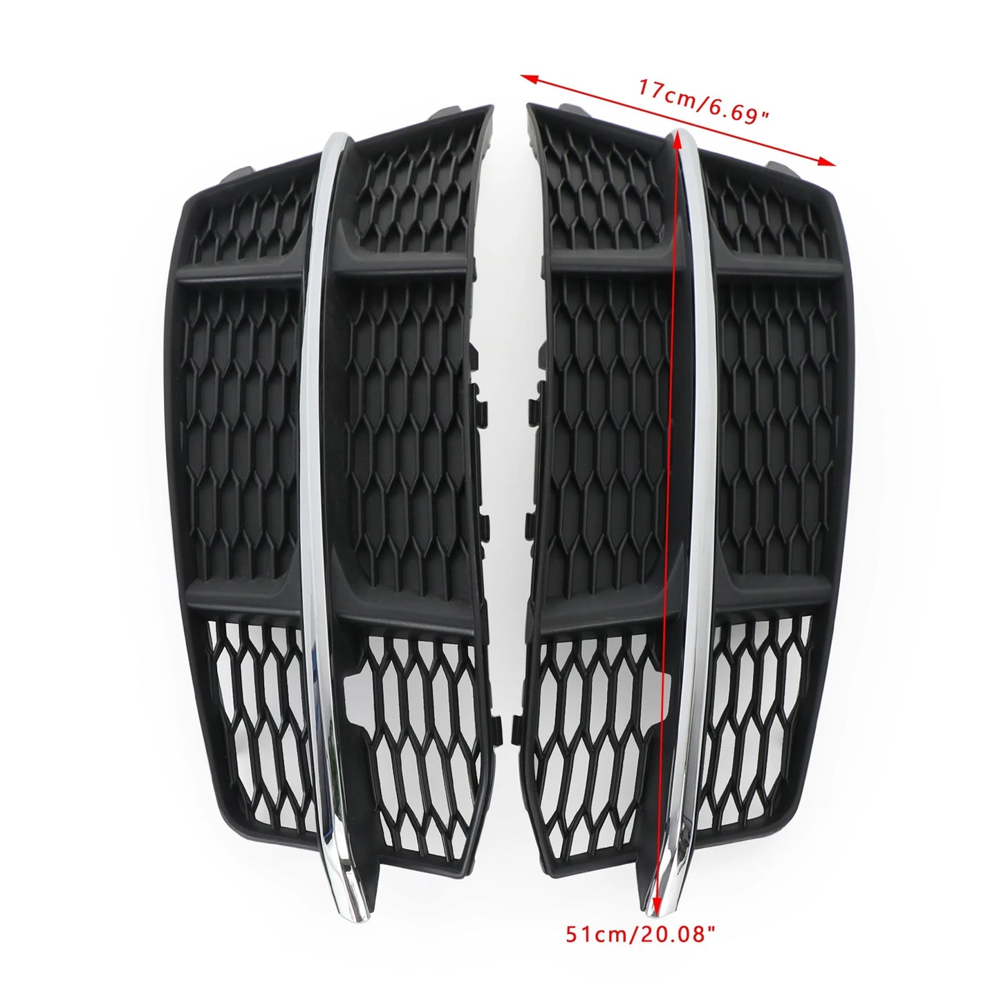 Areyourshop 4G0807681AN 4G0807682AN Front Bumper Lower Grille Grill for Audi A6 (C7) S-LINE 2014-2018 (For S-Line Bumper Only)