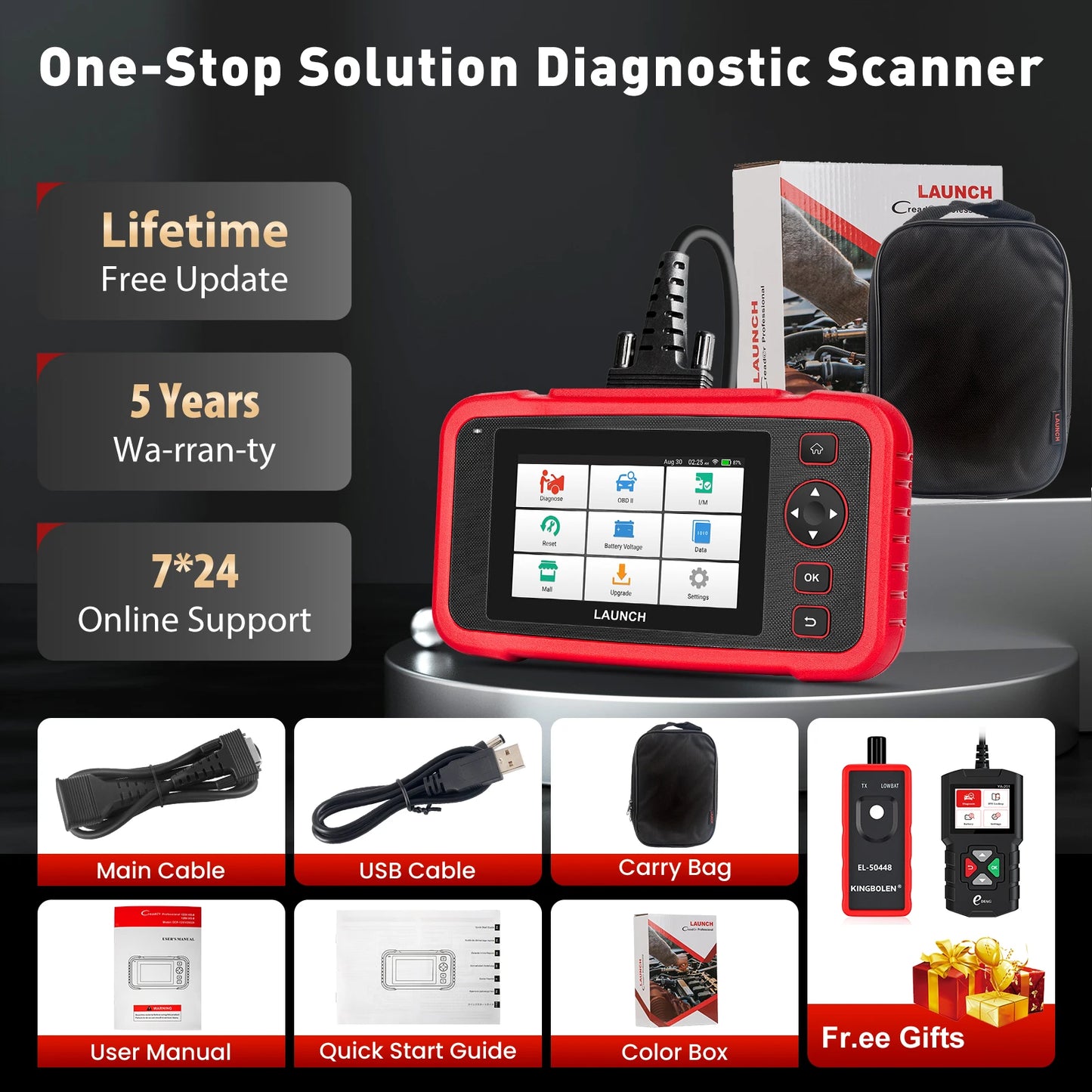 2025 Launch CRP129I V2.0 Vehicle Scan Tool Professional Automotive Code Reader Oil/EPB/SAS/TPMS/BMS/Injector Coding Free Update