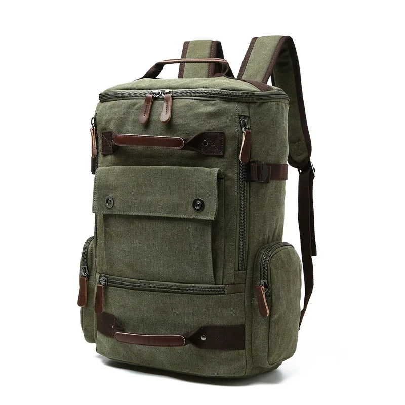 ZUOLUNDUO High Capacity Casual Canvas Travel Backpack Vintage Backpack Men's Backpacks