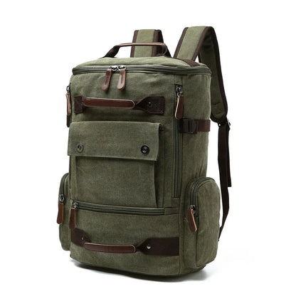 ZUOLUNDUO High Capacity Casual Canvas Travel Backpack Vintage Backpack Men's Backpacks