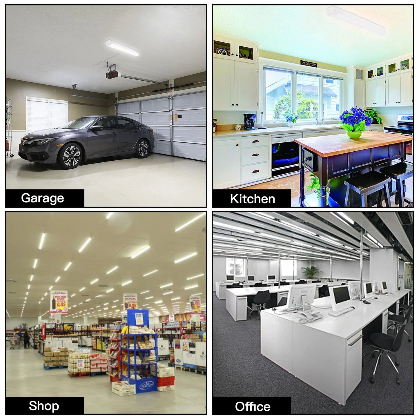 4ft 1.2m LED Light Slim Linkable Ceiling Chandelier Garage Workbench Linear Light LED Batten Light