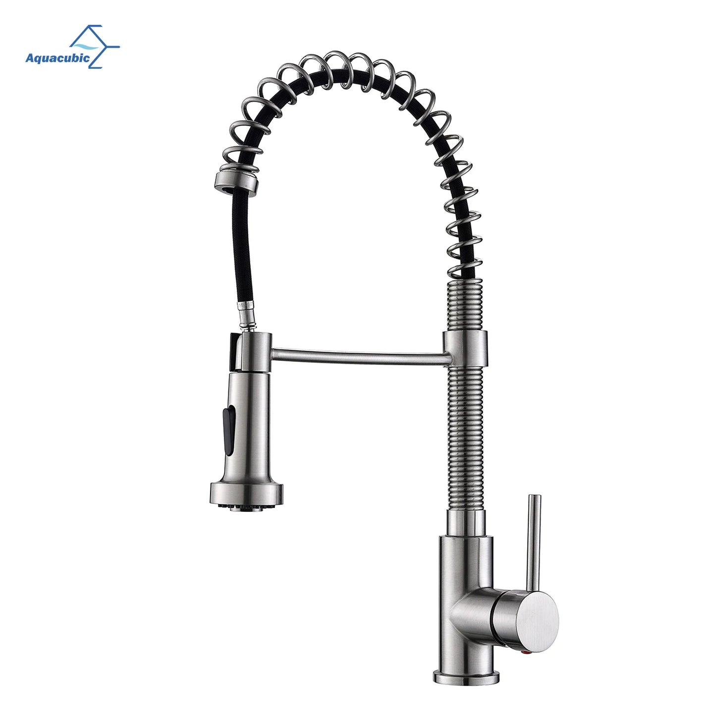 Fast Delivery Flexible Spring Neck Brushed Nickel Pull Down Kitchen Sink Faucet