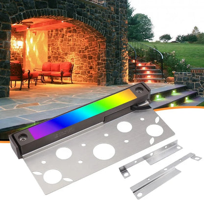 USA Warehouse Low Voltage IP65 Waterproof Adjustable CCT Rgbw BT Smart 12V Retaining Wall 7 Inch Led Paver Hardscape Light