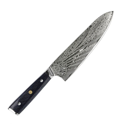 YANGJANG AMBER Premium Honey Comb Resin Handle Damascus Steel Vg10 Japanese Knife Sets, kitchen knife size - 8 Inch