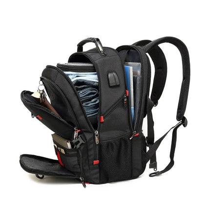 Promotional Anti-theft Travel Backpack for Men Business Backpack With USB Port Laptop Bag for Outdoor Activity, size - 19"