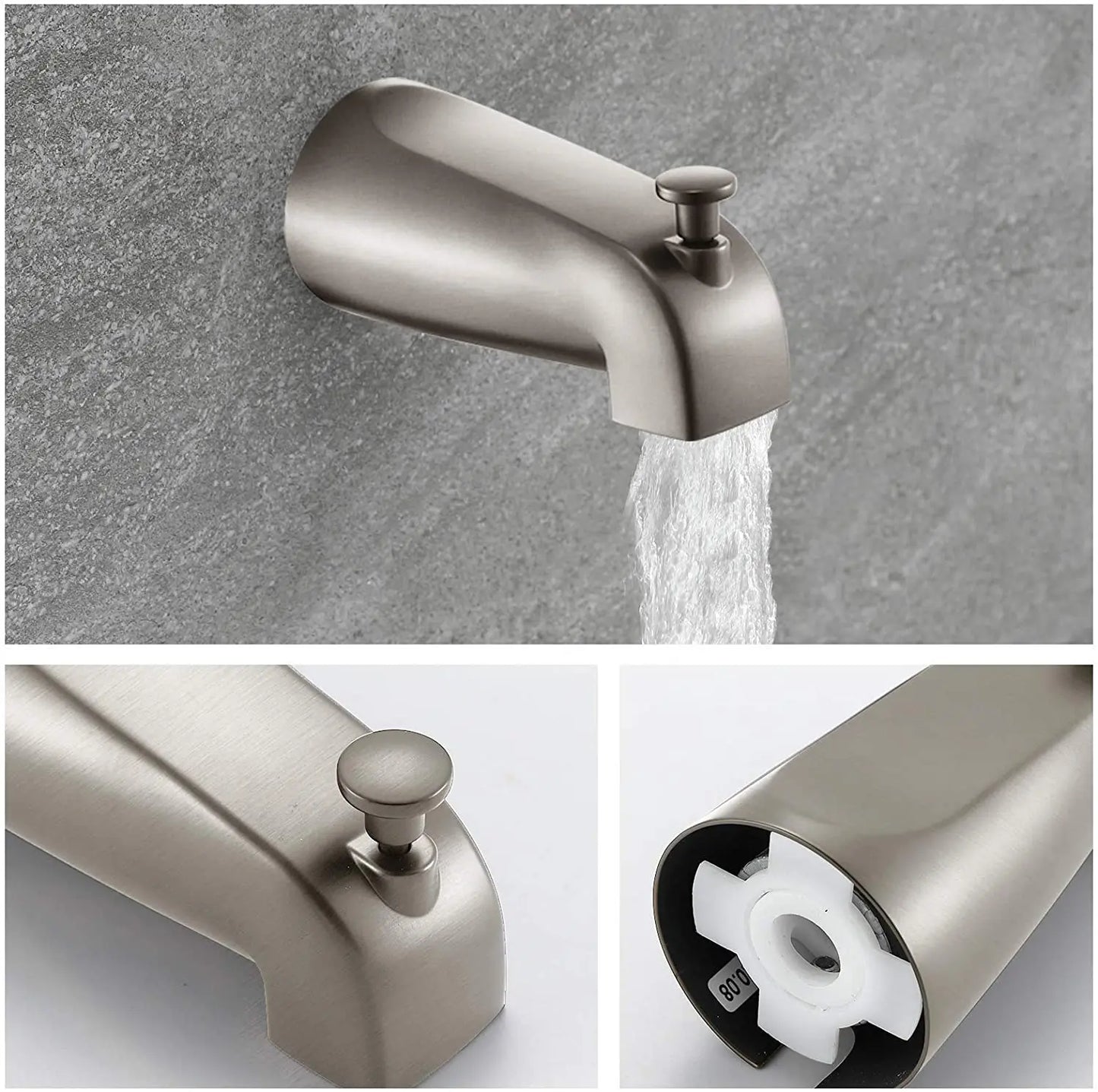 USA Free Shipping UPC Shower Combo Set Wall Mounted Brushed Nickel Shower Faucet Set with Tub Spout