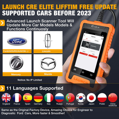 2025 Launch CRE for Ford Automotive Diagnostic Scanner After 1996 Car VIN Reader OBD2 Car Analyzer With 11 Resets Lifetime Free