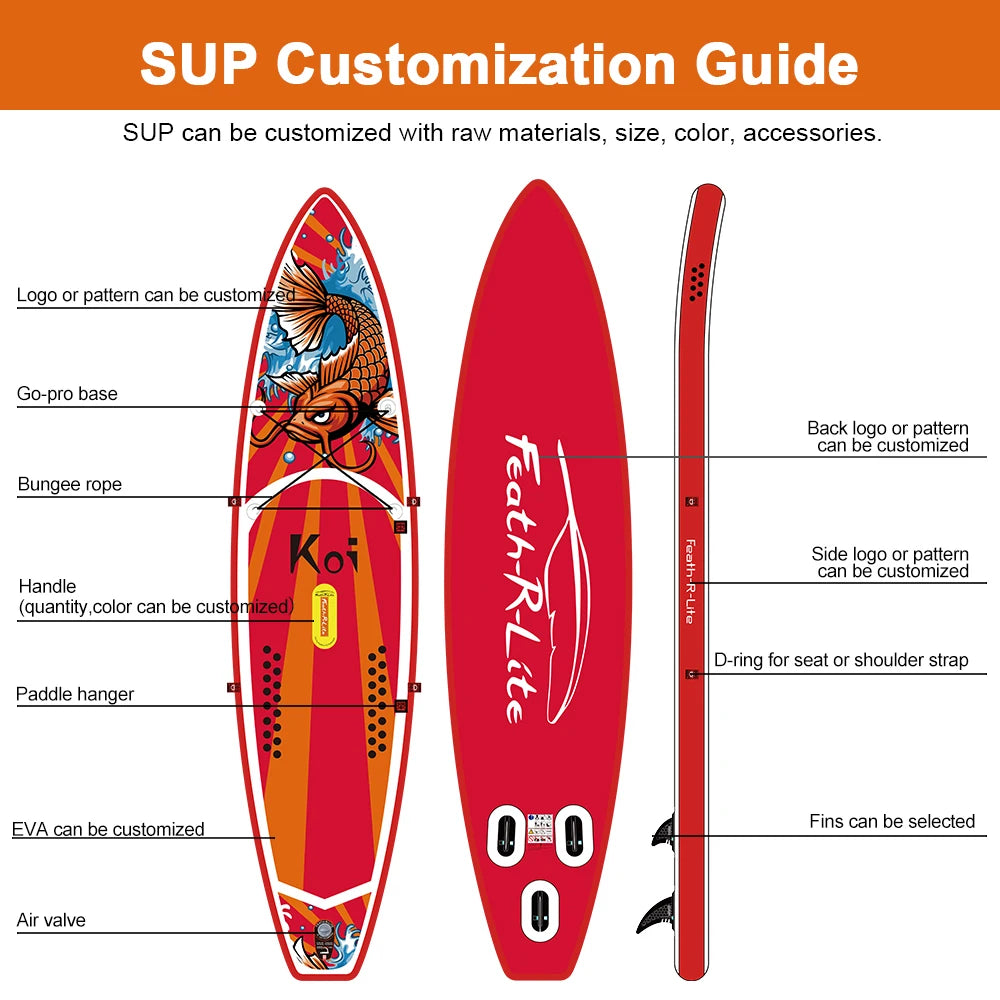 FUNWATER Dropshipping OEM 11' Inflatable Stand up Paddleboard Big Paddle Surf Board Surfboard Pedal Uk Warehouse