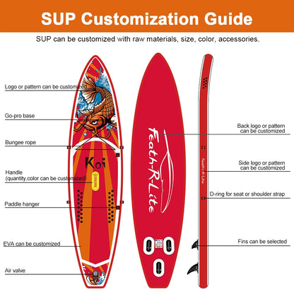 FUNWATER Dropshipping OEM 11' Inflatable Stand up Paddleboard Big Paddle Surf Board Surfboard Pedal Uk Warehouse