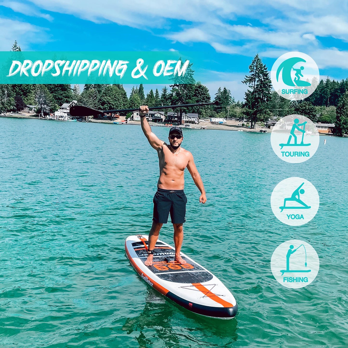 FUNWATER Dropshipping OEM 11' sup Paddle Board Inflatable sup Set Stand up Paddle Board sup Paddle Surfboard