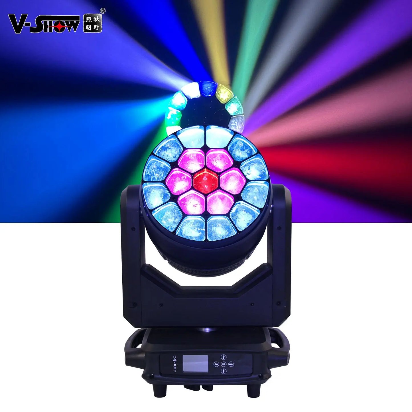 Shipping From USA VSHOW R1940L Big Bee 19pcs 40w Wash RGB Moving Head Light High Power LED Wash Moving Head for Dj Concert