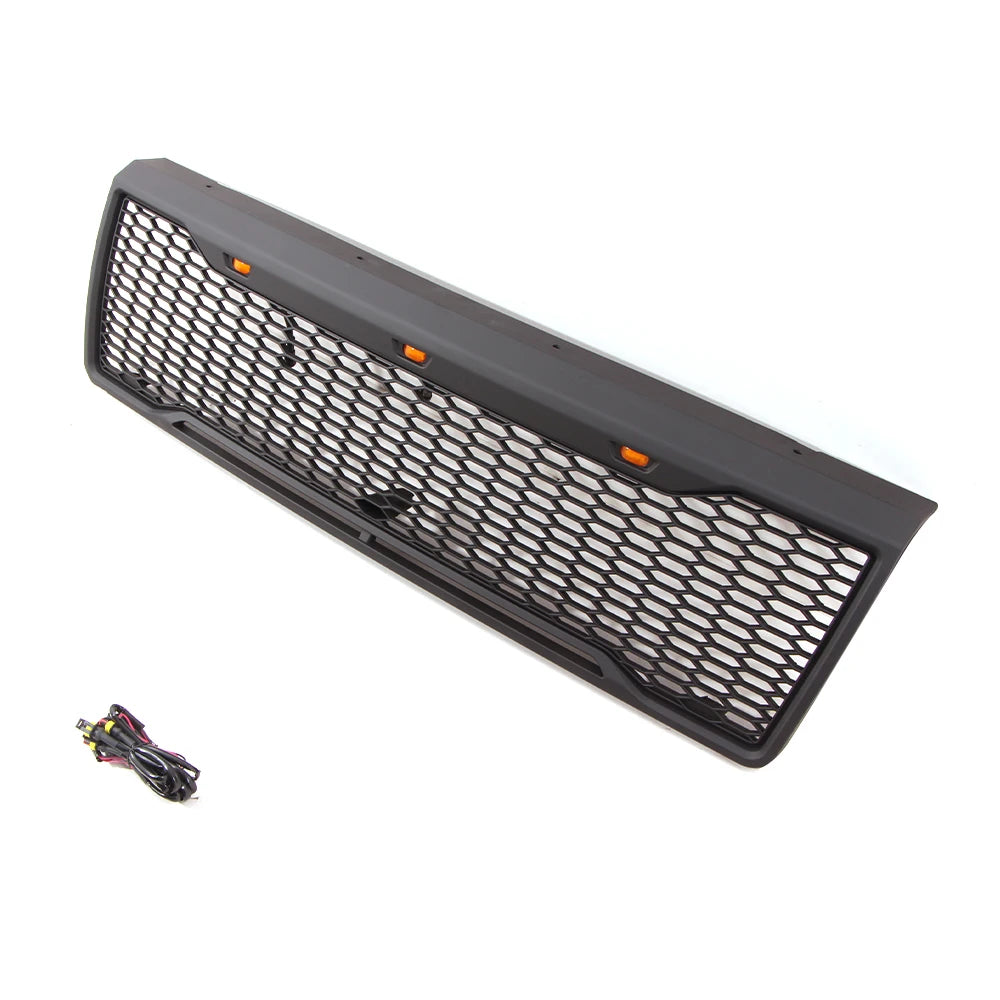 Auto Parts Front Grille Mesh Grille W/LED Fit for 1992-1996 Ford BRONCO F150