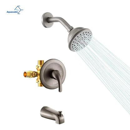 US Warehouse Wall Mounted Rainfall Bath & Shower Set with Pressure Balance Valve and Tub Spout