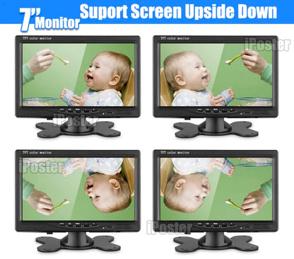 IPoster 7 Inch Stand Mount Car Reverse Monitor + 18 Infrared LED Car Backup Camera *2