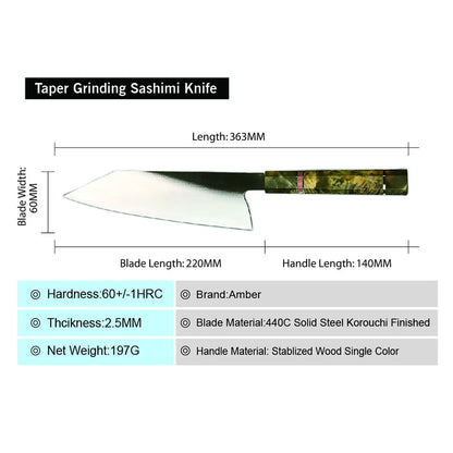 2021 New Style 440c Stainless Steel Stablied Wood Handle Professional Kitchen Knife