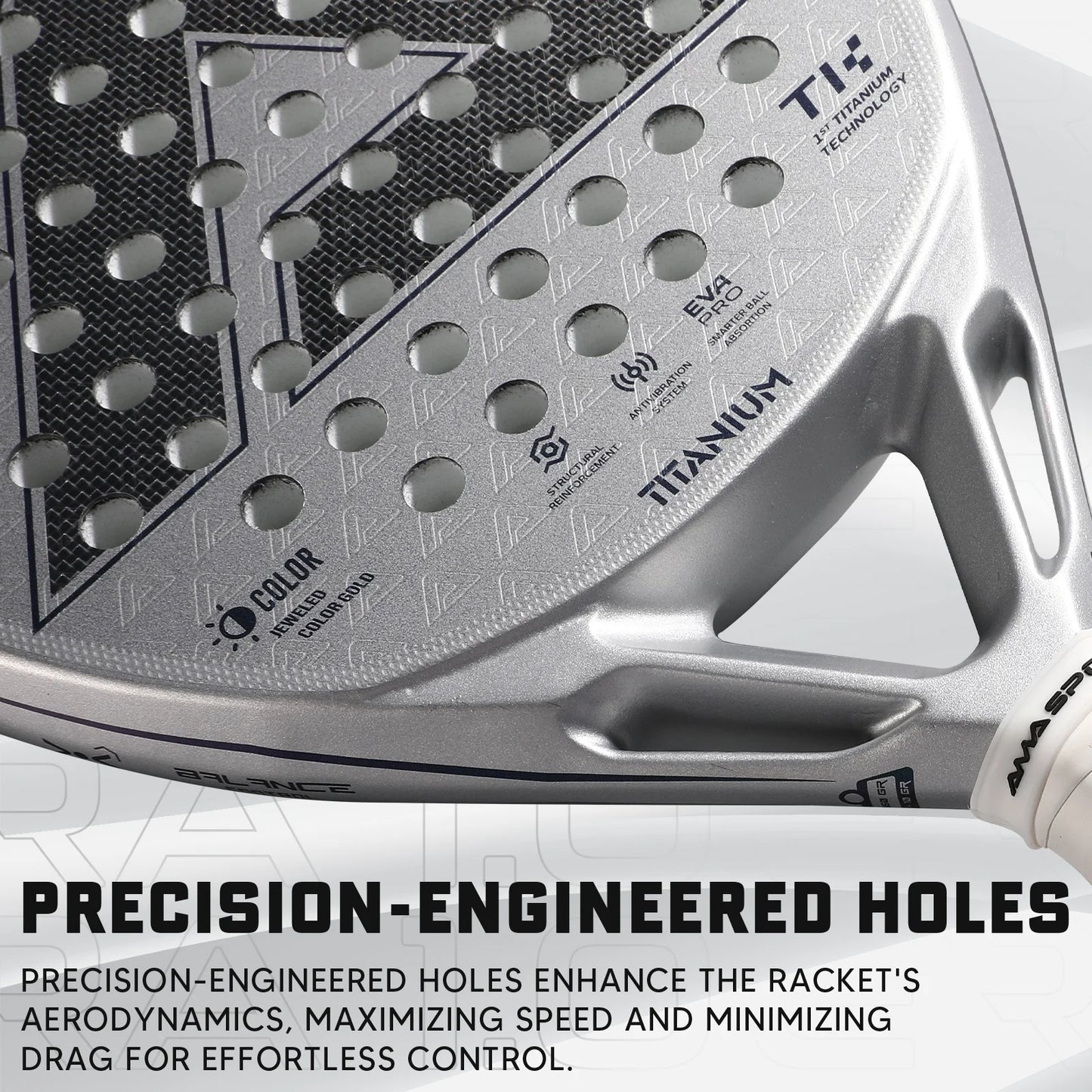 Ready to Ship 1st Titanium Carbon Fiber with Diamond Frame Shape Padel Tennis Rackets Padel Rackets