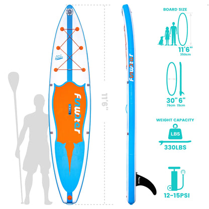 FUNWATER Dropshipping Big Standup Paddleboard Koi sup Board Fish Design Surf Board 14 ft sup Stand up Paddle Board Surfing