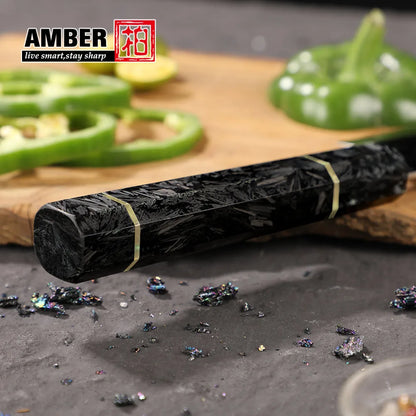 8 Inch Damascus VG 10 Kitchen Knife Set Japanese Kiritsuke Kitchen Knife with Carbon Fiber Handle