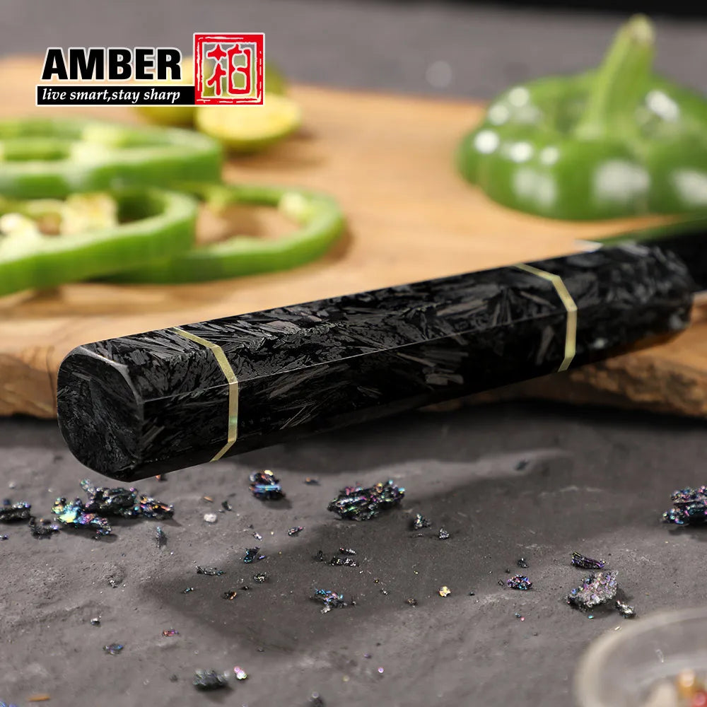 8 Inch Damascus VG 10 Kitchen Knife Set Japanese Kiritsuke Kitchen Knife with Carbon Fiber Handle