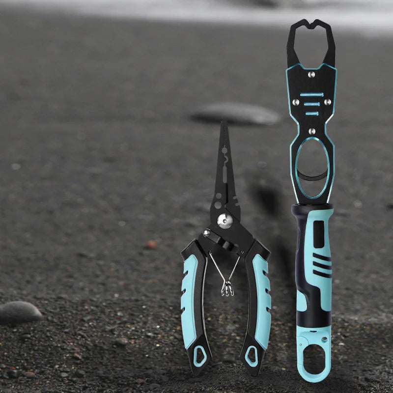 Selco Anti Slip Fish Lip Grabber Portable Fishing Grip Tool with Lanyard and Storage Bag