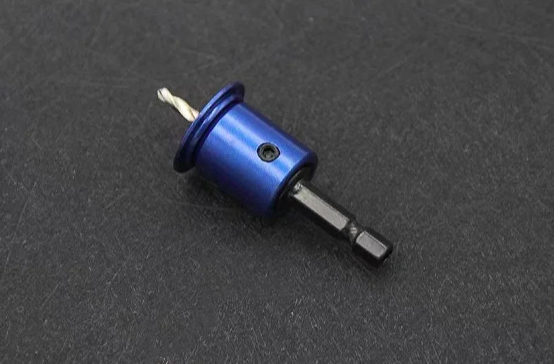 Blue Hex TCT Countersink Drill With Stopper Alloy Head Conical Step Drill With Screw Mounted Woodworking Drilling Bit