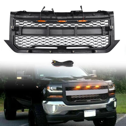 LED Light Front Bumper Grill Grille Chevrolet Silverado 1500 2016 2017 2018 With Letter