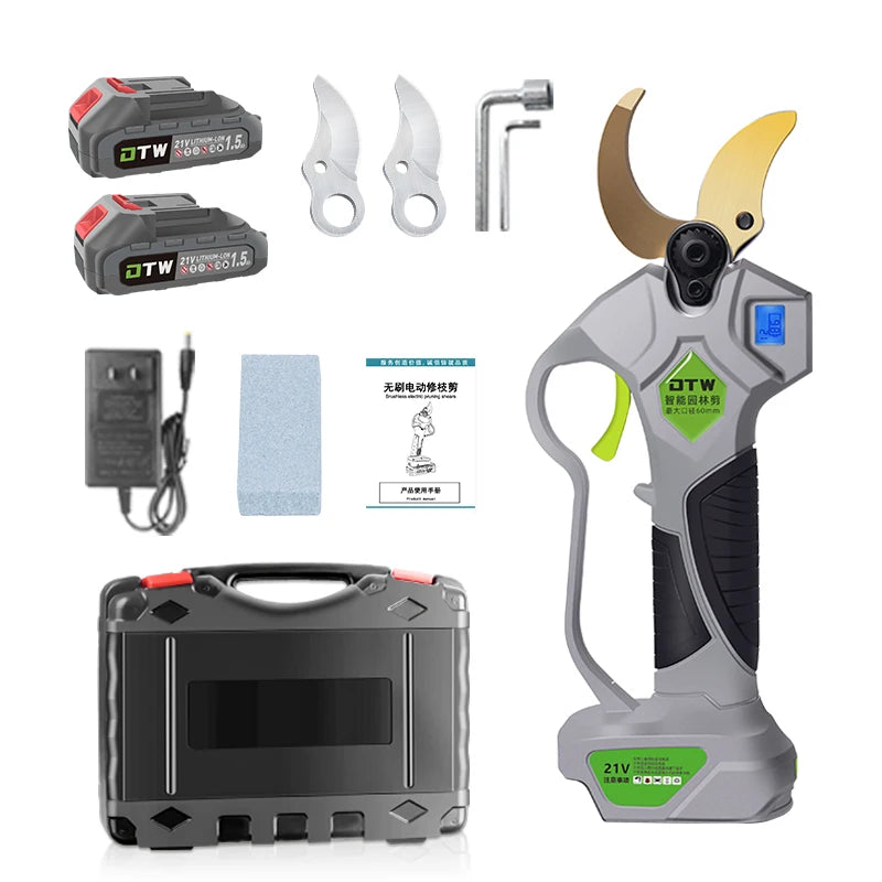 DTWA1-0021 Brushless 21V Cordless Electric Scissor Pruner Customization OEM Electric Cordless Pruning Shears