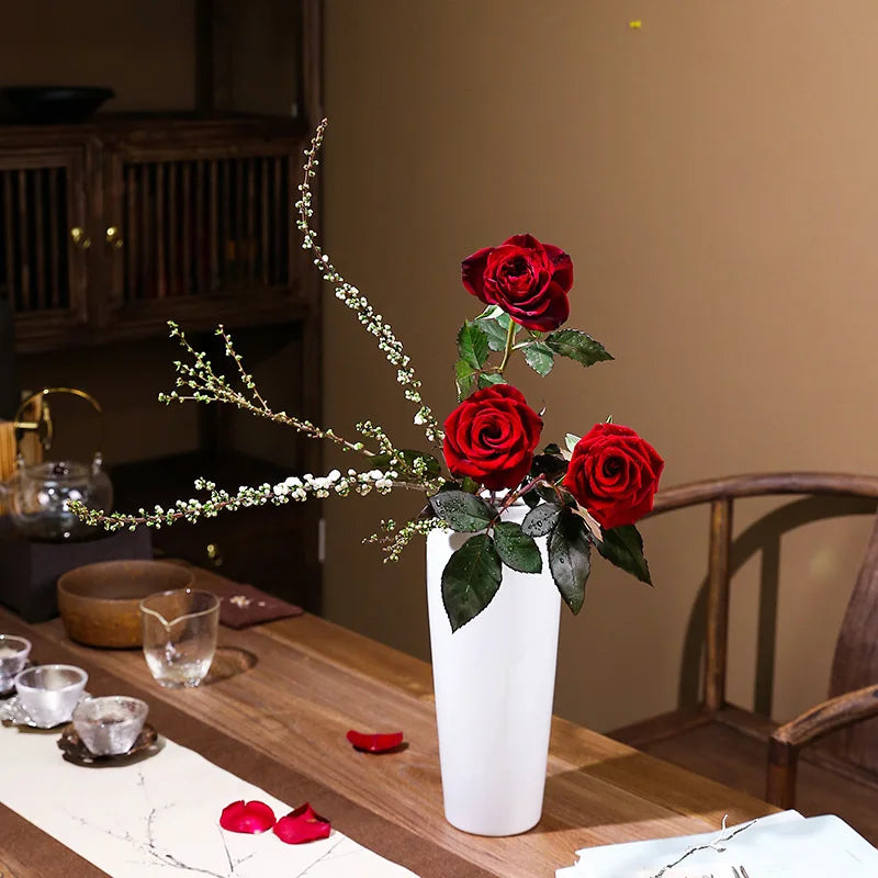 Ceramic Vase Chinese Style Tabletop Vase Decoration Living Room Flower Arrangement Flower Art Decoration Jewelry Home