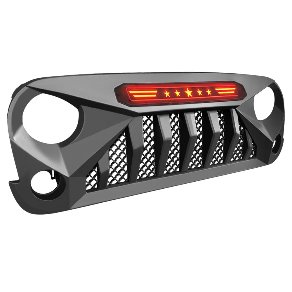 Off-Road 4x4 Car Parts Paint Grilles for jeep wrangler Jk Bumper 2007-2018 Matt Black Front Grill
