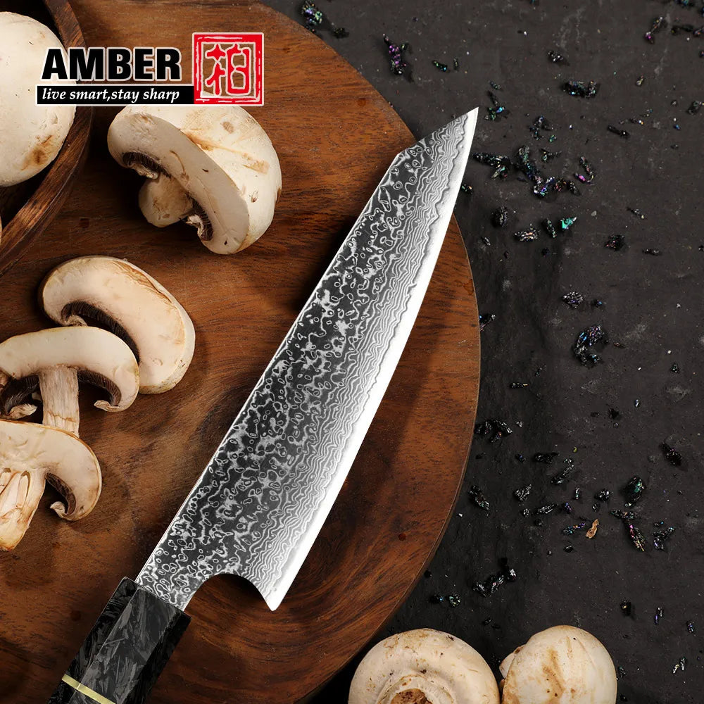 Amber Handmade Vg10 Japanese Damascus Steel Knives Japanese Kitchen Knives with Resin Handle