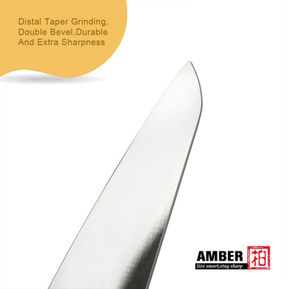 Yang Jiang Stainless Steel Knife 440c 9 Pcs Knives Set with Premium Nautral Olive Wood Handle