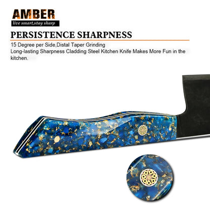 Sandwich Structure 10Cr15Mov Japanese Usuba Nakiri Chef Knife with Foil Handle