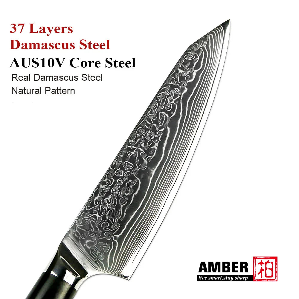 Professional 8 Piece Damascus Kitchen Knives Set VG 10 Steel Core 67 Layers with Black G10 Handle