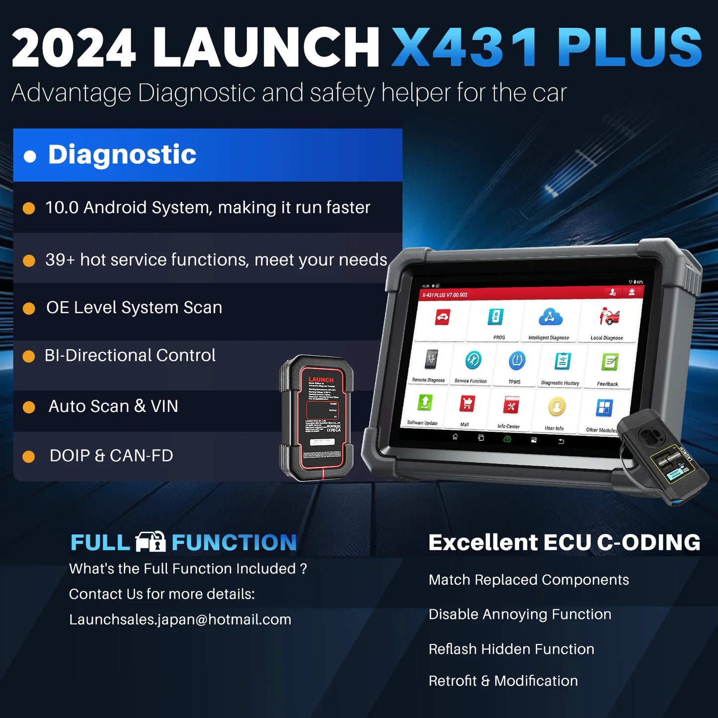 2025 Launch X431 IMMO PLUS Key Programming Car OBD2 Scanner ECU Coding Automotive Diagnostic Tool Vehicle Engine Analyzer