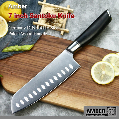 High Quality 14116 Stainless Steel 5cr15mov Forged Kitchen Santoku Knife