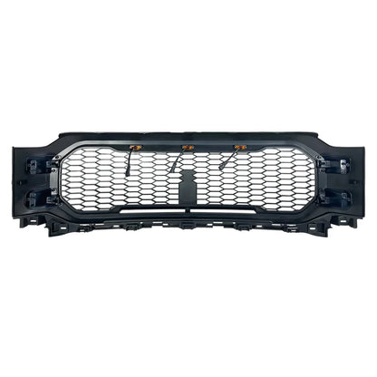Grid Style Mesh Front Grille With Amber Lights for 2021-2022 Ford F150