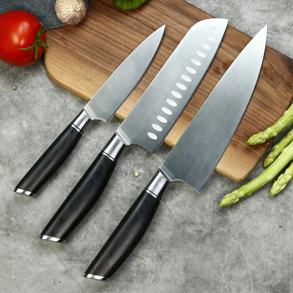 Custom Logo 8 Inch High Carbon German Stainless Steel Chef Knife Wood Handle