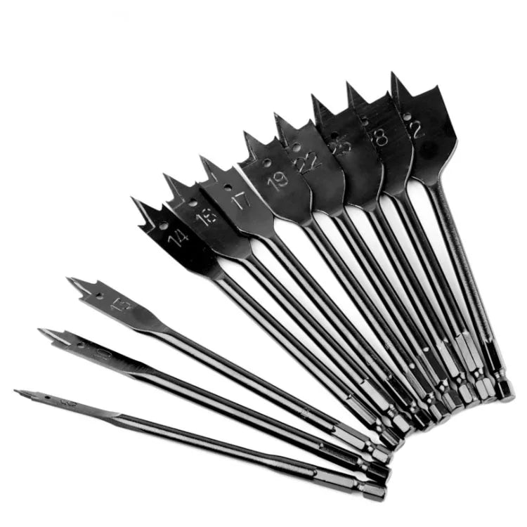 11pcs 6-32mm High-carbon Steel Hex Shank Flat Drills Wood Hand Drill Bits Set Spade Woodworking Drill Bit Power Tools Hole Saw