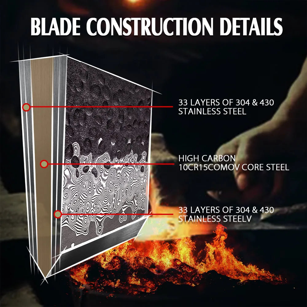 Amber Black Forged Blade Chefs Kitchen Knife Vg10 67 Layers Damascus Steel Japanese Chef Knife With Resin Handle