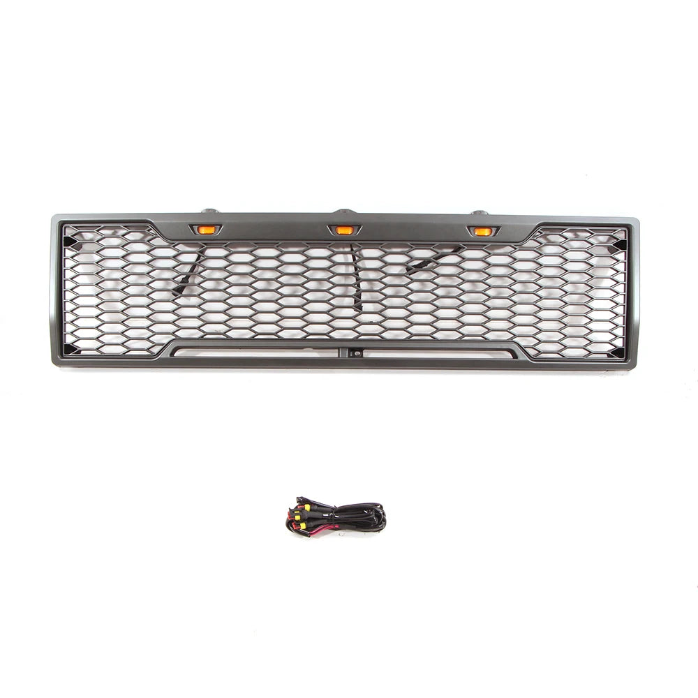 Raptor Style Conversion Front Bumper Black Mesh Grille W/LED Fit for 1980-1986 Ford BRONCO F150