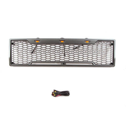 Raptor Style Conversion Front Bumper Black Mesh Grille W/LED Fit for 1980-1986 Ford BRONCO F150