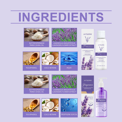 Jaysuing Lavender Shampoo & Shower Set Gently Cleans And Moisturizes Body, Skin And Scalp