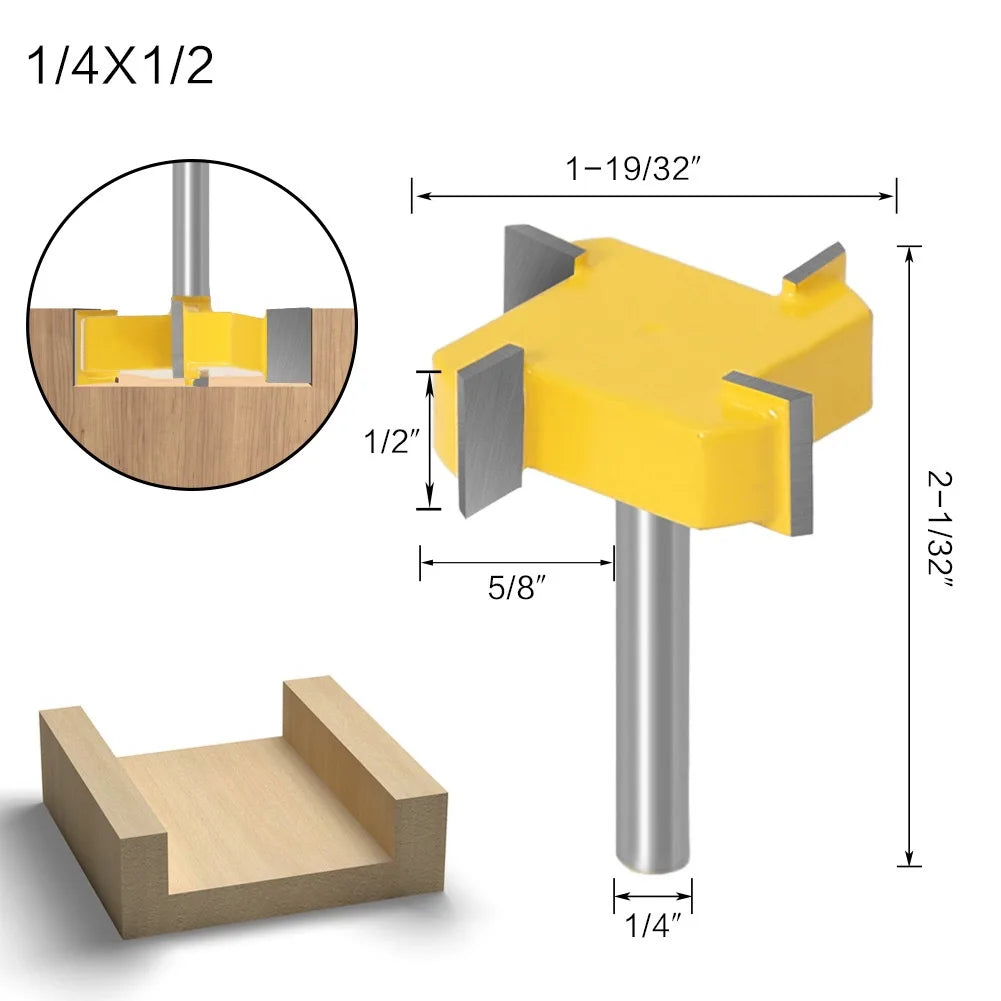 L-N242 6mm 1/4inch Shank Flush Trim Bit Z4 Milling Straight Edge Slotting Milling Cutter Cutting Handle for Wood Woodwork