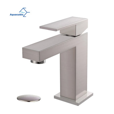 Aquacubic Single Hole Brushed Nickel CUPC Bathroom Healthy Basin Faucet Stocks in USA