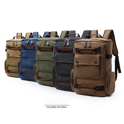ZUOLUNDUO High Capacity Casual Canvas Travel Backpack Vintage Backpack Men's Backpacks