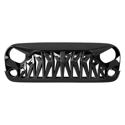 Custom Grille for 2007-2018 jeep wrangler Jk Bumper Shark Grill Front Bumper Grille Glossy Black