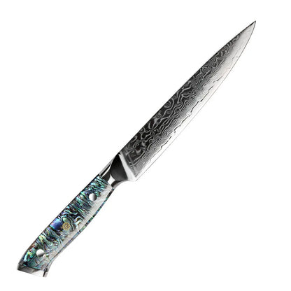 Professional Damascus VG 10 Steel Core 67 Layers Stainless Steel Abalone Handle Kitchen Knives Set