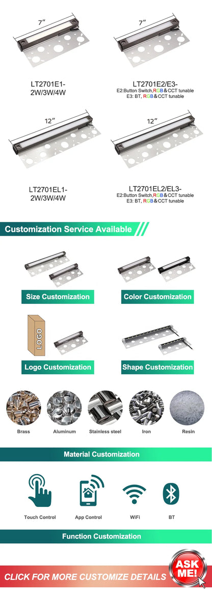 USA Warehouse Low Voltage IP65 Waterproof Adjustable CCT Rgbw BT Smart 12V Retaining Wall 7 Inch Led Paver Hardscape Light