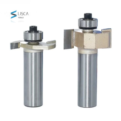 Tideway Professional Grade T Type Slotting Milling Cutter with Bearing for Wood CNC Milling Tool, diameter - shank*blade thickness