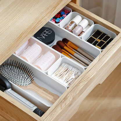 SHIMOYAMA White/Black Plastic Small Multifunctional Kitchen Storage and Tableware Drawer Divider Organizer for Kitchen